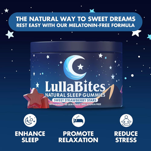 - Natural Sleep Gummies - Made in USA - with 5-HTP, L-Theanine, Magnesium & Valerian Root - Melatonin Free - Vegan - Halal - Sugar, Gluten Free - Sweet Strawberry - 60 Gummies - 30 Servings